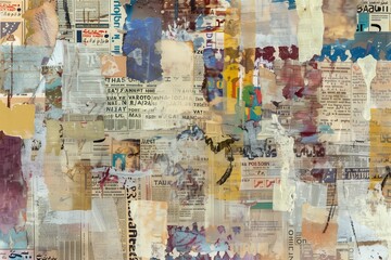 Fototapeta premium Grunge abstract background with old torn posters