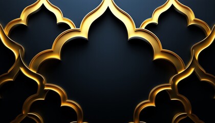 Golden Ornamental Frame on a Dark Background