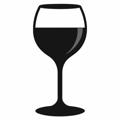 wine glass isolated on white, wine glass vector illustration, cup season wine glass vector art, tee cup silhouette,  glass vector icon, wine glass cartoon line art, eps