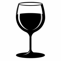 wine glass isolated on white, wine glass vector illustration, cup season wine glass vector art, tee cup silhouette,  glass vector icon, wine glass cartoon line art, eps