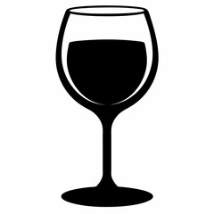 wine glass isolated on white, wine glass vector illustration, cup season wine glass vector art, tee cup silhouette,  glass vector icon, wine glass cartoon line art, eps