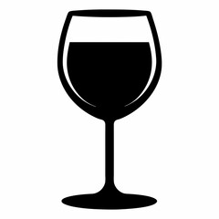 wine glass isolated on white, wine glass vector illustration, cup season wine glass vector art, tee cup silhouette,  glass vector icon, wine glass cartoon line art, eps