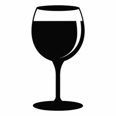 wine glass isolated on white, wine glass vector illustration, cup season wine glass vector art, tee cup silhouette,  glass vector icon, wine glass cartoon line art, eps