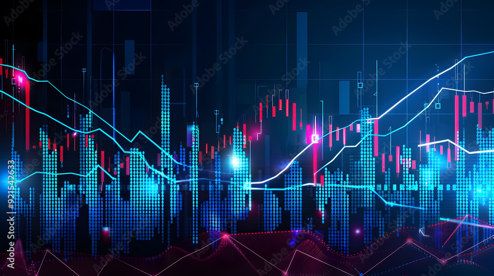 Poster statistic graph stock market data: statistical graph showing stock market data and finance
