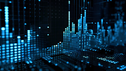 Stock Exchange Market Chart: LED display of stock exchange market chart data. 