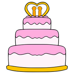 wedding cake illustration hand drawn isolated vector