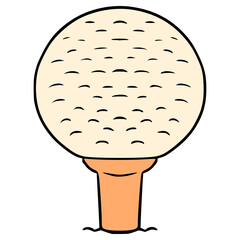 golf ball on the tee illustration hand drawn isolated vector