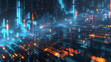 Stock Market and Trading Digital Graph: Digital graph representing stock market trading 