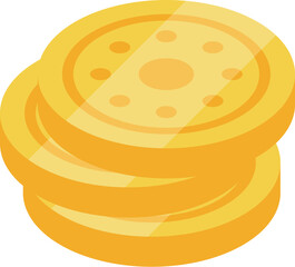 Stack of shiny gold coins is increasing, symbolizing growing wealth and financial success