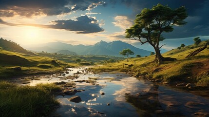 beautiful nature landscape panoramic photo