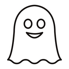 A linear icon of a cute ghost. The Halloween holiday.