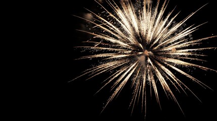 Fototapeta premium bright white and gold fireworks at new year with copy space comeliness