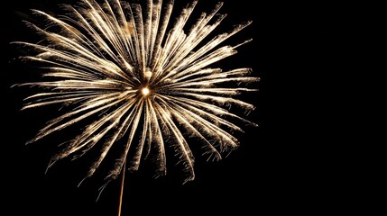 Obraz premium bright white and gold fireworks at new year with copy space comeliness