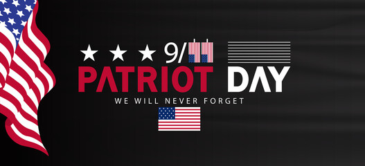 Fototapeta premium A striking background of the American flag and stars, embodying the spirit of remembrance on Patriot Day