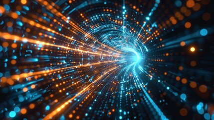 Obraz premium Abstract Tunnel of Light and Particles