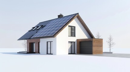 Modern House with Solar Panels