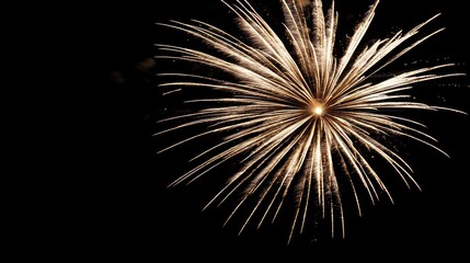 Fototapeta premium bright white and gold fireworks at new year with copy space comeliness