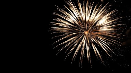 Obraz premium bright white and gold fireworks at new year with copy space comeliness