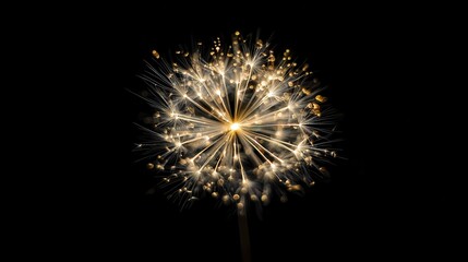 Fototapeta premium bright white and gold fireworks at new year with copy space comeliness