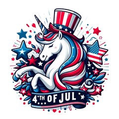 Patriotic Unicorn 4th of July Celebration