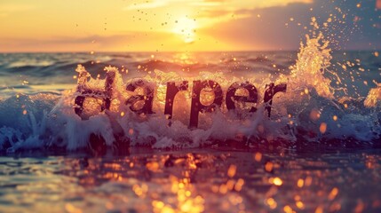 Sunset personalized name postcard perfect for decor.