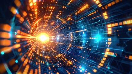Obraz premium Digital Tunnel: A Gateway to Cyberspace
