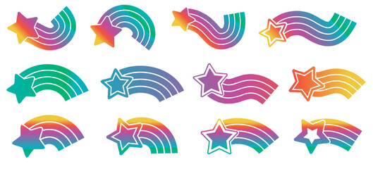 Rainbow and star doodle collection