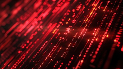 Fototapeta premium Red Binary Code Abstract Background