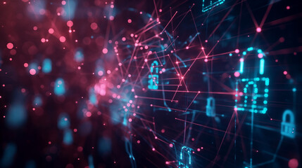 concept of data encryption with a visual representation of data being transformed into an encrypted code, surrounded by digital locks and security algorithms. cybersecurity technology 