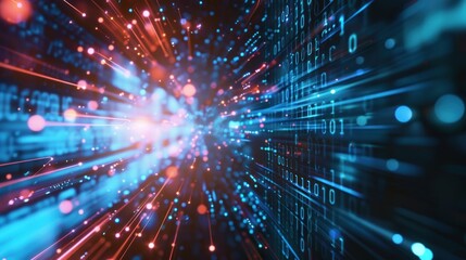 Obraz premium Digital Data Stream with Bokeh