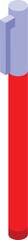 Red pen standing up with cap on, isometric view