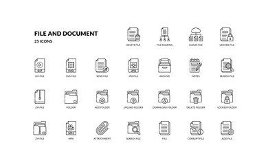 file_document_greeneyfiles and documents database computer technology archive storage outline line icon set