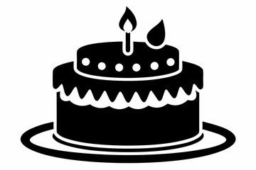 

Birthday cake with candles silhouette vector
