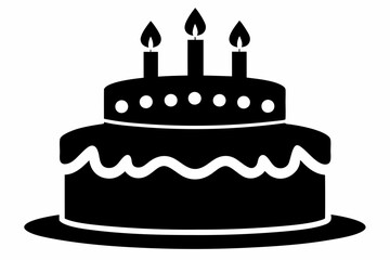 

Birthday cake with candles silhouette vector
