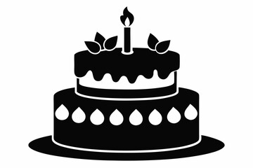
Birthday cake vector silhouette, birthday cake icon
