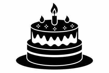 
Birthday cake vector silhouette, birthday cake icon
