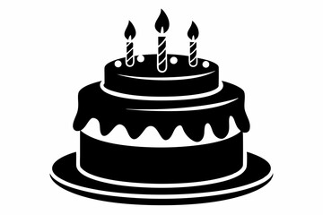 

Birthday cake with candles silhouette vector
