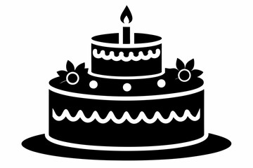 

Birthday cake with candles silhouette vector
