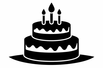 

Birthday cake with candles silhouette vector
