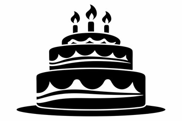 
Birthday cake vector silhouette, birthday cake icon
