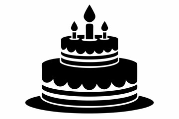 
Birthday cake vector silhouette, birthday cake icon
