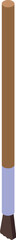 Obraz premium Long handled paint brush standing up with bristles down in minimalist isometric icon style