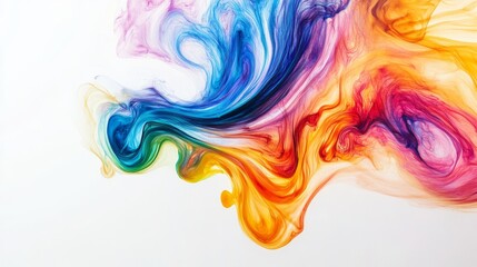 An abstract swirl of vibrant colors representing complex human emotions floating on an isolated white background