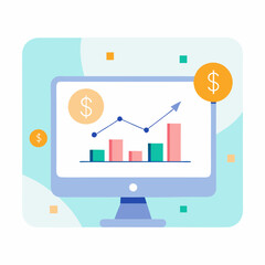 Forex trading chart vector art illustration background