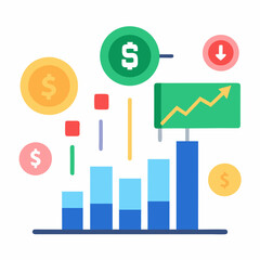 Forex trading chart vector art illustration background
