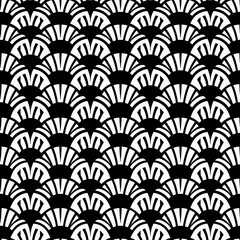 Exquisite Japanese Inspired Monochrome Pattern with Elegant Scallop Design