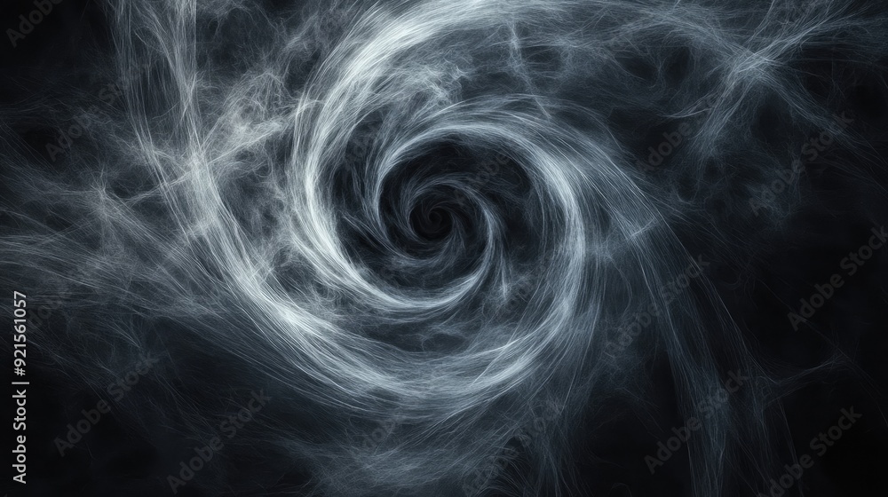 Fototapete abstract line drawing of a swirling vortex, with a dark, moody background allowing for text placemen