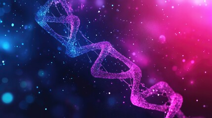 Fototapeta premium Abstract biological science with neon lights and a space reserved for text