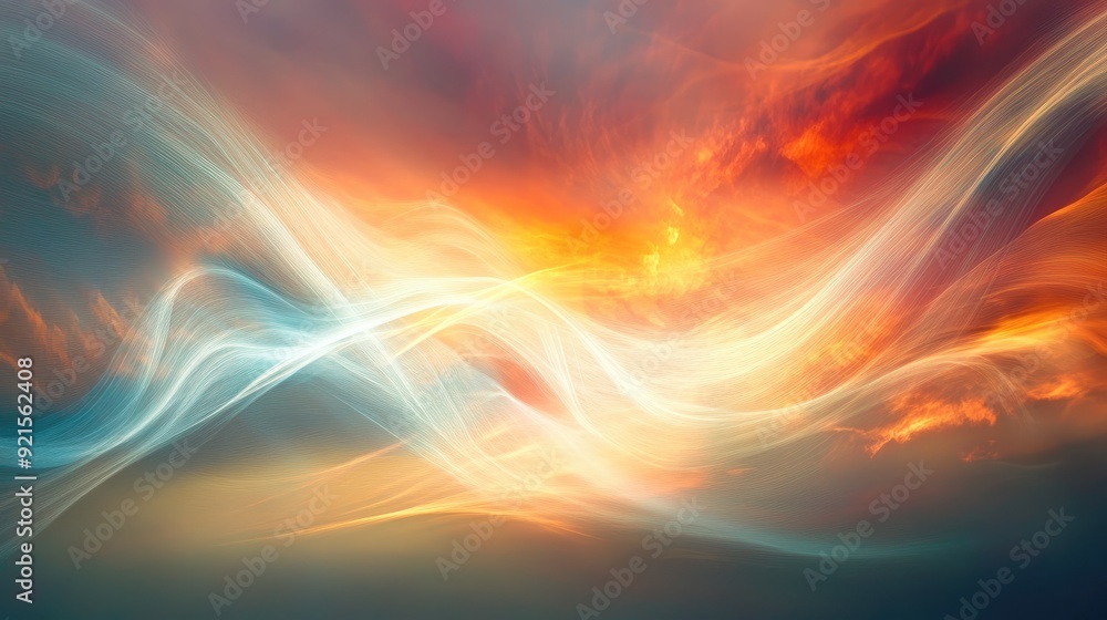Aufkleber abstract light patterns in the sky, symbolizing the divine guidance and inspiration of a new dawn