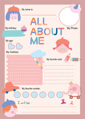 back to school, Cute All about me, cute cartoon all about me and student, student card, school all about me